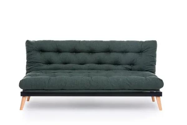 Canapea extensibila SAKI, 3 locuri, verde, 185x82x92 cm