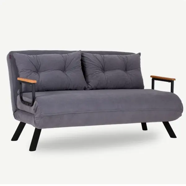 Canapea extensibila SANDO, 2 locuri, gri, 133x78x78 cm