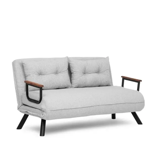 Canapea extensibila SANDO, 2 locuri, gri, 133x78x78 cm