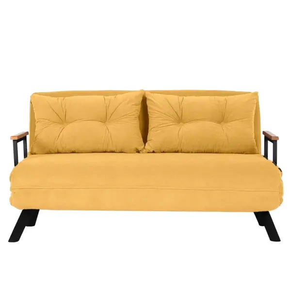 Canapea extensibila SANDO, 2 locuri, mustar, 133x78x78 cm