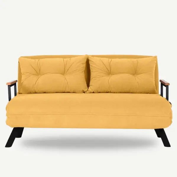 Canapea extensibila SANDO, 2 locuri, mustar, 133x78x78 cm