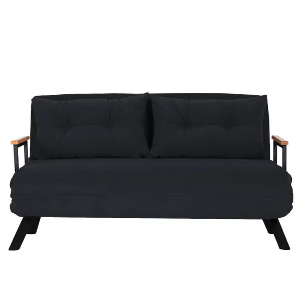 Canapea extensibila SANDO, 2 locuri, negru, 133x78x78 cm