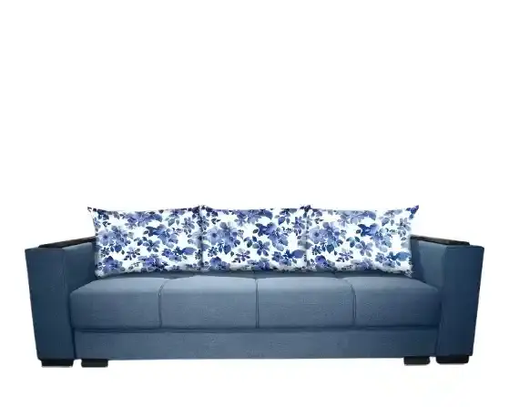Canapea extensibila Solis Albastru N74 - Canapea extensibila 3 locuri, pat 140 190 cm, design modern si tapiterie durabila