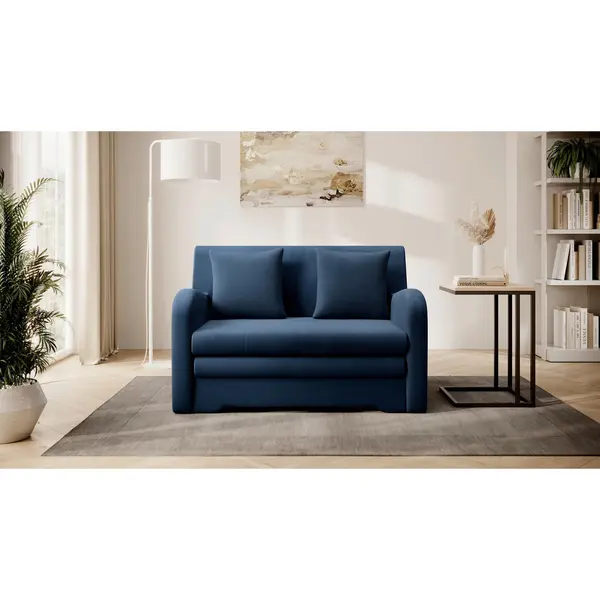 Canapea Extensibilă, textil, albastru
