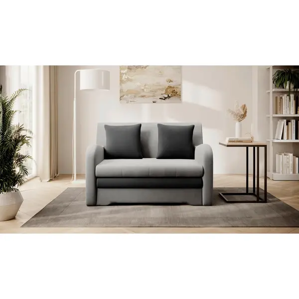 Canapea Extensibilă, textil, antracit, gri deschis
