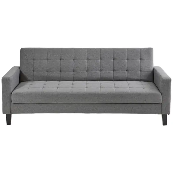 Canapea Extensibilă, textil, gri închis
