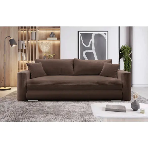 Canapea Extensibilă, textil, maro