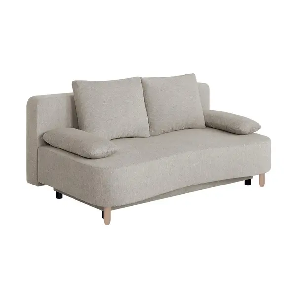 Canapea Extensibilă, textil, material pe bază de lemn, bej
