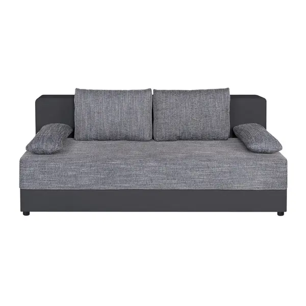 Canapea Extensibilă, textil, material pe bază de lemn, gri