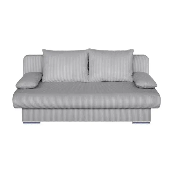 Canapea Extensibilă, textil, material pe bază de lemn, gri deschis