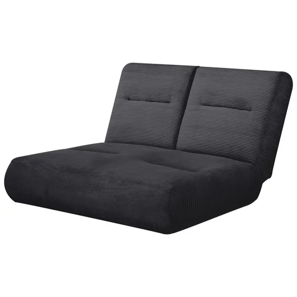 Canapea Extensibilă, textil, negru