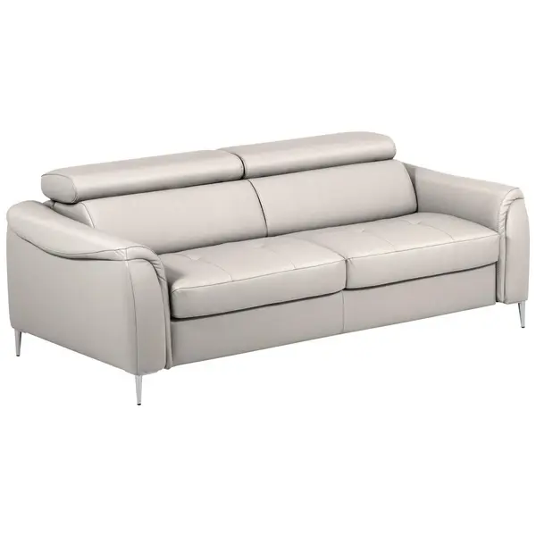 Canapea Extensibilă, textil, piele, gri