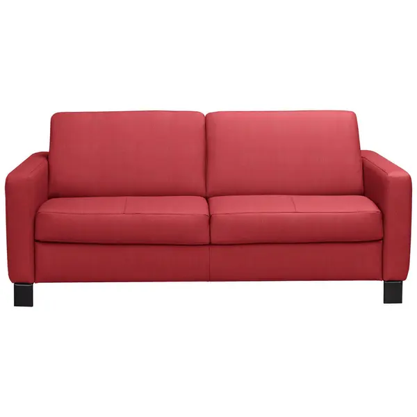 Canapea Extensibilă, textil, piele, roșu