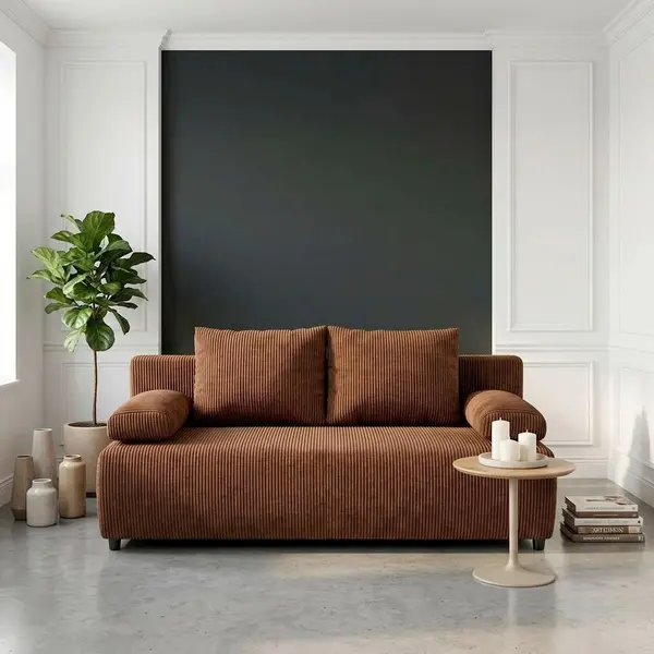 Canapea Extensibilă, textil, roșu deschis