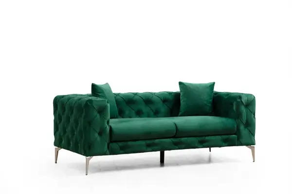 Canapea fixa COMO, 2 locuri, verde, 197x90x70 cm