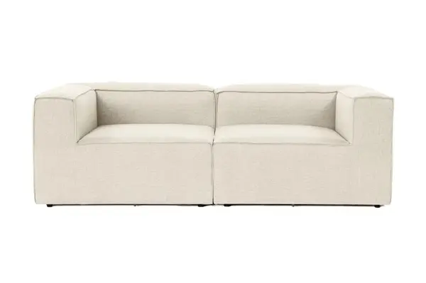 Canapea fixa FORA, 2 locuri, ecru, 214x105x66 cm