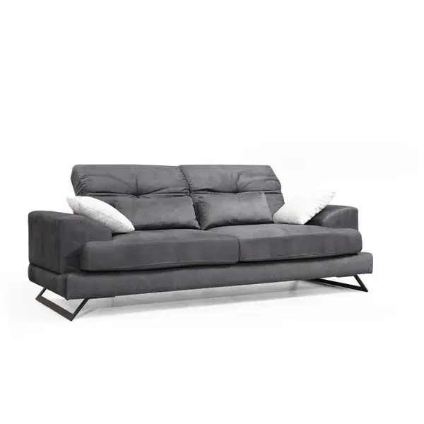 Canapea fixa FRIDO, 3 locuri, antracit, 225x92x79 cm
