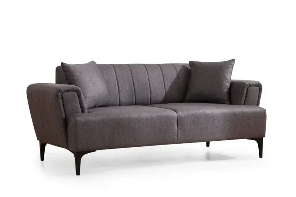 Canapea fixa HAMLET, 2 locuri, gri inchis, 180x95x77 cm