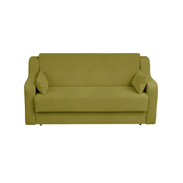 Canapea GINA XL II extensibila, 3 locuri, cu arcuri si lada depozitare, verde deschis, 190x100x95 cm