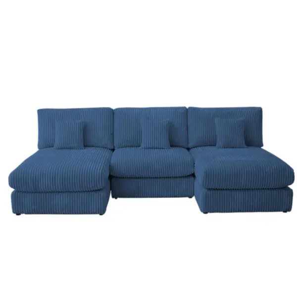 Canapea Modulară, textil, albastru