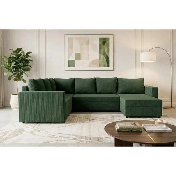 Canapea Modulară, textil, verde