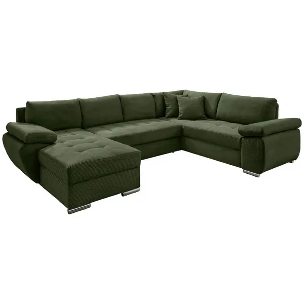 Canapea Modulară, textil, verde închis