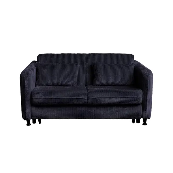 Canapea RAVIT extensibila, 3 locuri, cu arcuri si lada depozitare, antracit, 173x122x88 cm