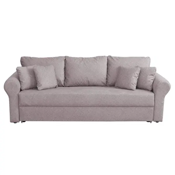 Canapea SARA II extensibila, 3 locuri, cu lada depozitare, mov prafuit, 235x90x75 cm