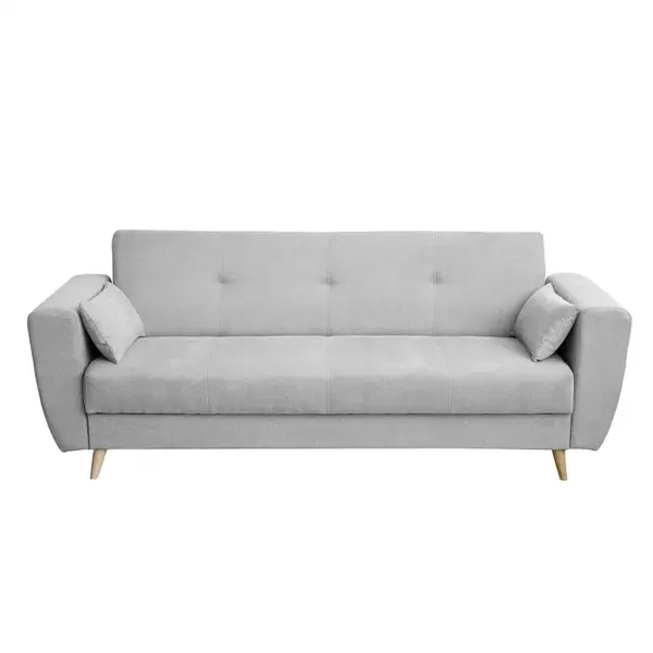 Canapea SIENA extensibila, 3 locuri, cu arcuri si lada depozitare, gri, 230x87x92 cm