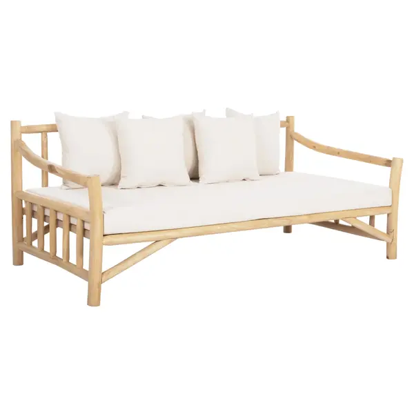 Canapea TECHAS NATURAL-WHITE 200 CM - Lemn