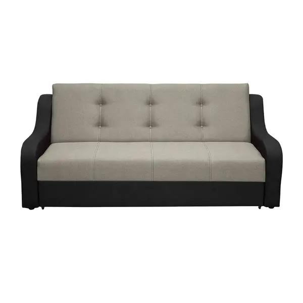 Canapea VALY II extensibila, 3 locuri, cu lada depozitare, negru + nisip, 215x90x95 cm