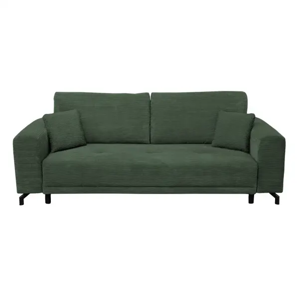 Canapea VEGA extensibila, 3 locuri, cu arcuri si lada depozitare, verde smarald, 237x110x73 cm