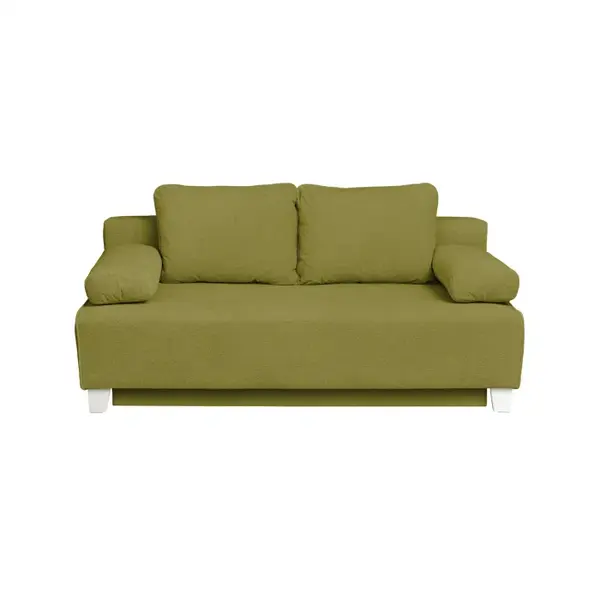 Canapea YASMIN II extensibila, 3 locuri, cu arcuri si lada depozitare, verde deschis, 190x100x90 cm