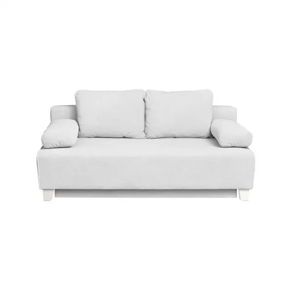 Canapea YASMIN II extensibila, 3 locuri, cu arcuri si lada depozitare, gri deschis, 190x100x90 cm