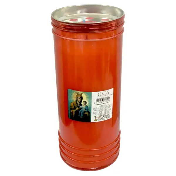 Candela din Plastic cu Capac Anti-Vant Rosu 220 Ore