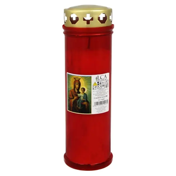 Candela Plastic cu Capac Anti-ploaie Rosu, 96 Ore