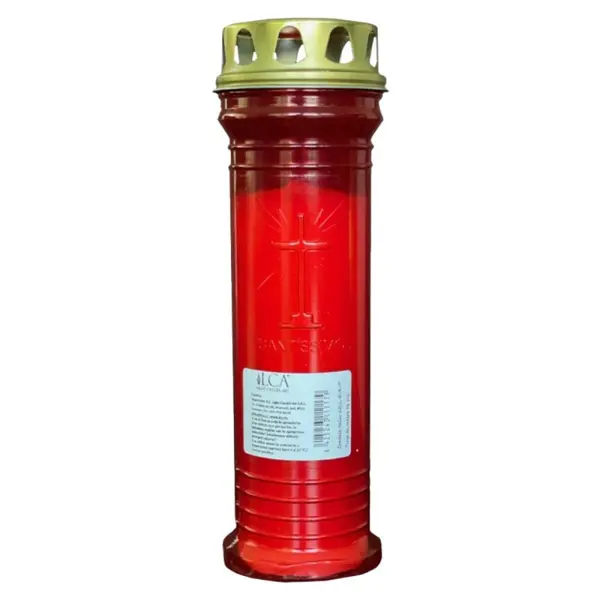 Candela Rosie Italia cu Capac Anti-vant, 96 Ore