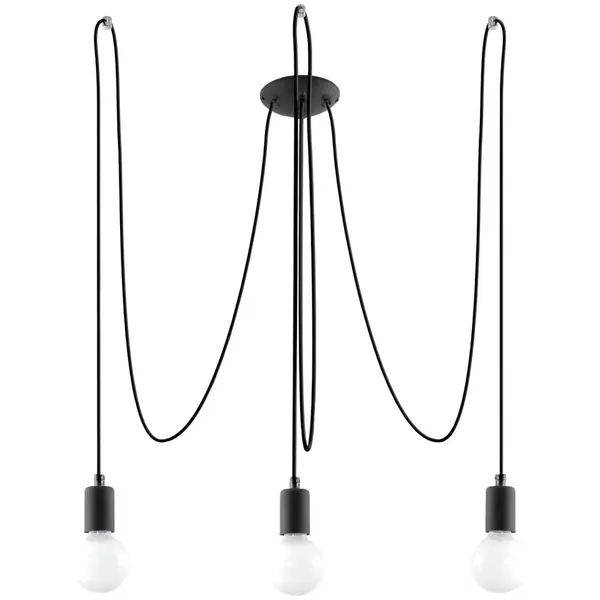 Candelabru 3 Edison Negru 300x300x150 cm