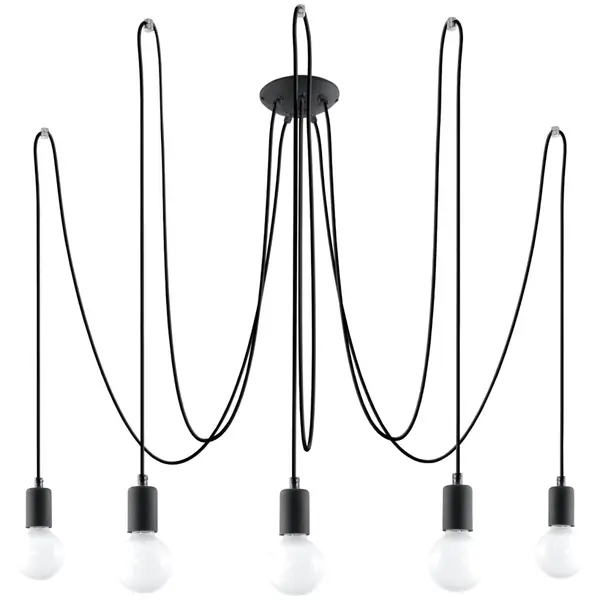 Candelabru 5 Edison Negru 300x300x150 cm