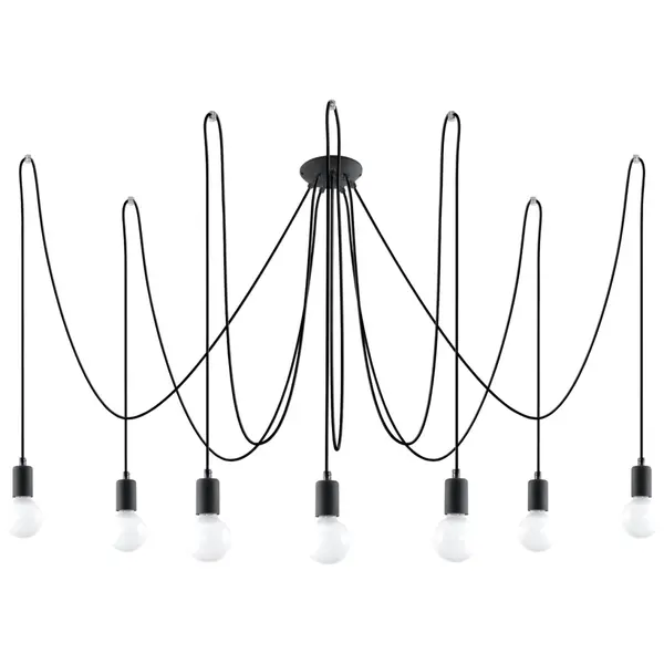 Candelabru 7 Edison Negru 300x300x150 cm
