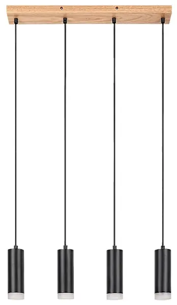 Candelabru Rabalux - Toras 72124, IP20, GU10, 4 x 5W, 230V, negru si stejar