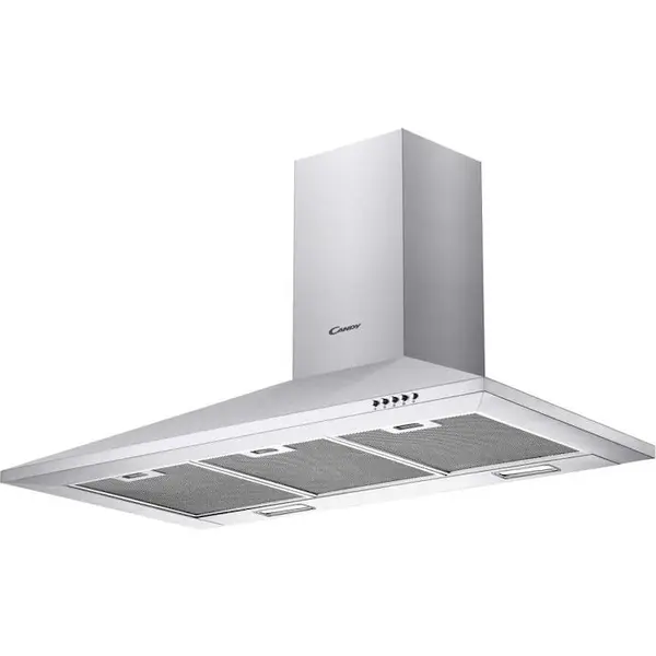 CANDY Hota decorativa Candy CCE119/1X, 305 m³/h C, 1 motor, latime 90 cm, argintiu