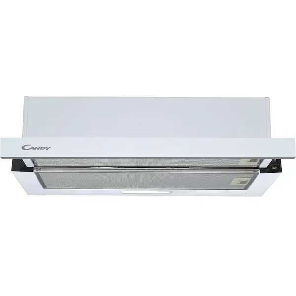 CANDY Hota telescopica incorporabila Candy CBT60RWG, Putere de absorbtie 402 mc/h, 2 Viteze, LED, 60 cm, Sticla alba