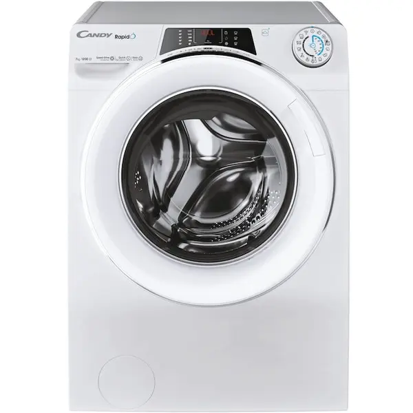 CANDY Masina de spalat rufe Slim Candy RO41274DWMCT/1-S, 7 kg, 1200 rpm, Clasa A, Wi-Fi, Bluetooth, Motor Inverter, Quick & Clean, Steam, Alb