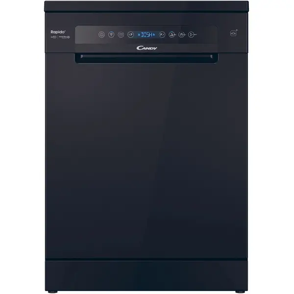 CANDY Masina de spalat vase Candy Rapido CF 5C6F0B, 15 seturi, 8 programe, Clasa C, Wi-Fi, Wash & Dry 35', Motor Speed-Drive Inverter, Automatic Open Door, 60 cm, Negru