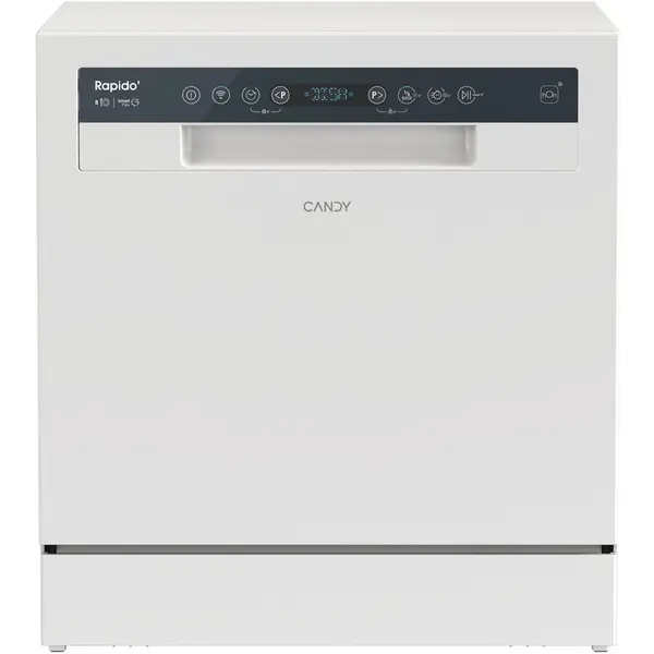 CANDY Masina de spalat vase compacta Candy CP 8F9FFW, 8 seturi, 8 programe, Wifi + BLE, Clasa F, 55 cm, Alb