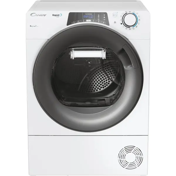 CANDY Uscator de rufe Candy Rapido Pro RPE H8A2TRE-S, Pompa de caldura, 8 kg, Clasa A++, WiFi, Easy Case, Programe rapide de uscare, Dry Senzor, Kilo Detector, Alb