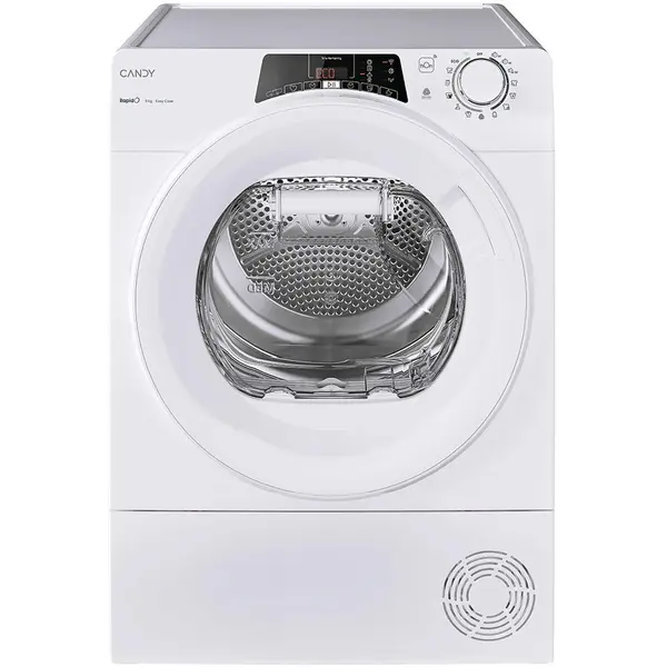 CANDY Uscator de rufe Candy Rapido RO EH9N2TE-S, Pompa de caldura, 9 kg, Clasa D, WiFi, Easy case, Senzor uscare, Antisifonare, Alb