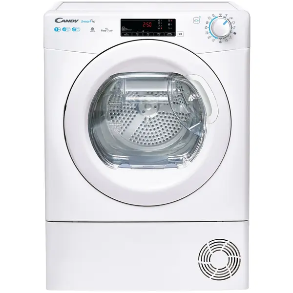 CANDY Uscator de rufe Candy Smart Pro CSOE H7A2TE-S, pompa de caldura, 7 kg, Wi-Fi, Clasa A++, Alb