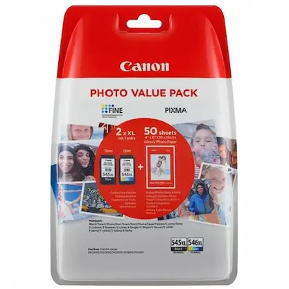 Canon Cartus cerneala Canon PG-545XLPVP, multipack XL(black XL, color XL, hartie foto GP-501 50 coli)